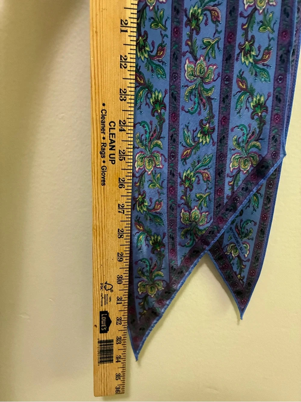 Liz Claiborne Blue Purple Paisley Silk Scarf with Green and Yellow Accents